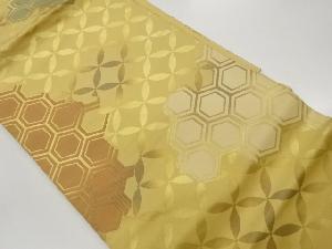 七宝に亀甲模様織出し名古屋帯